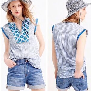 J. CREW Embroidered Sunburst Stripe Top 12